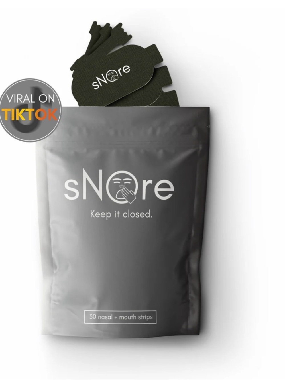 sNOre Mouth Tape & Nasal Strips - 30 day- reduce snoring & increase endurance